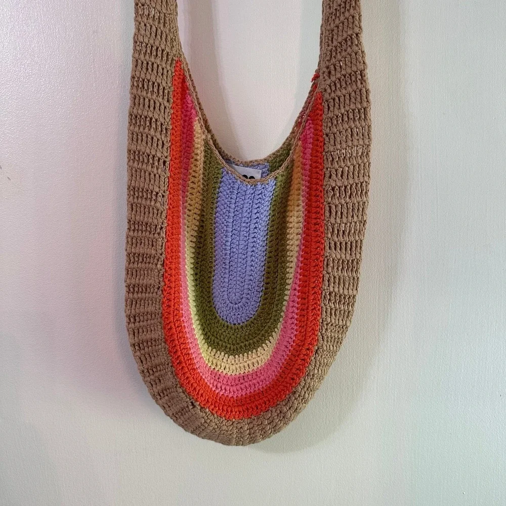 Urban Originals Crochet Rainbow Valley Hobo Bag